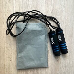 Jump Rope Black Adjustable Fitness Skipping Rope Cardio Workout Exercise Gym